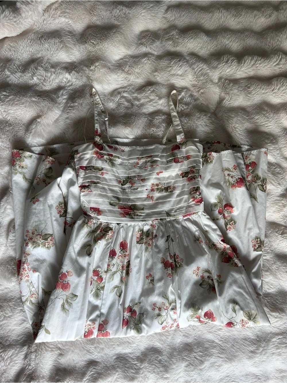 Abercrombie White Floral Strawberry Print Sundress